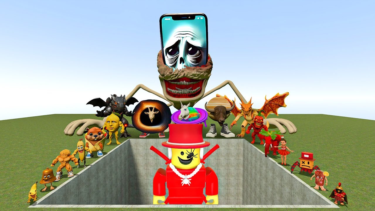 AI Brainrot Memes vs Sammy From Roblox Bosses in Giant Pit – Gmod Chaos