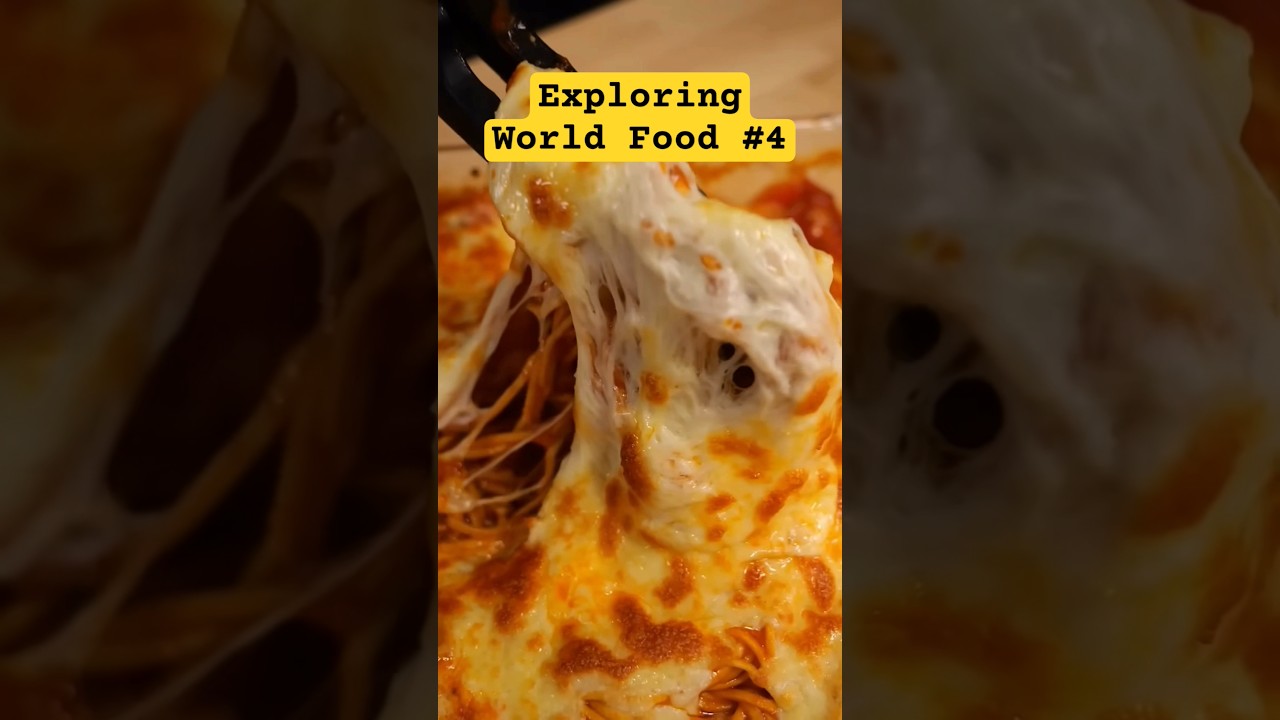 Exploring World Food #4 | Noodles with cherry tomatos and oyster mushrooms and loads of cheese baked