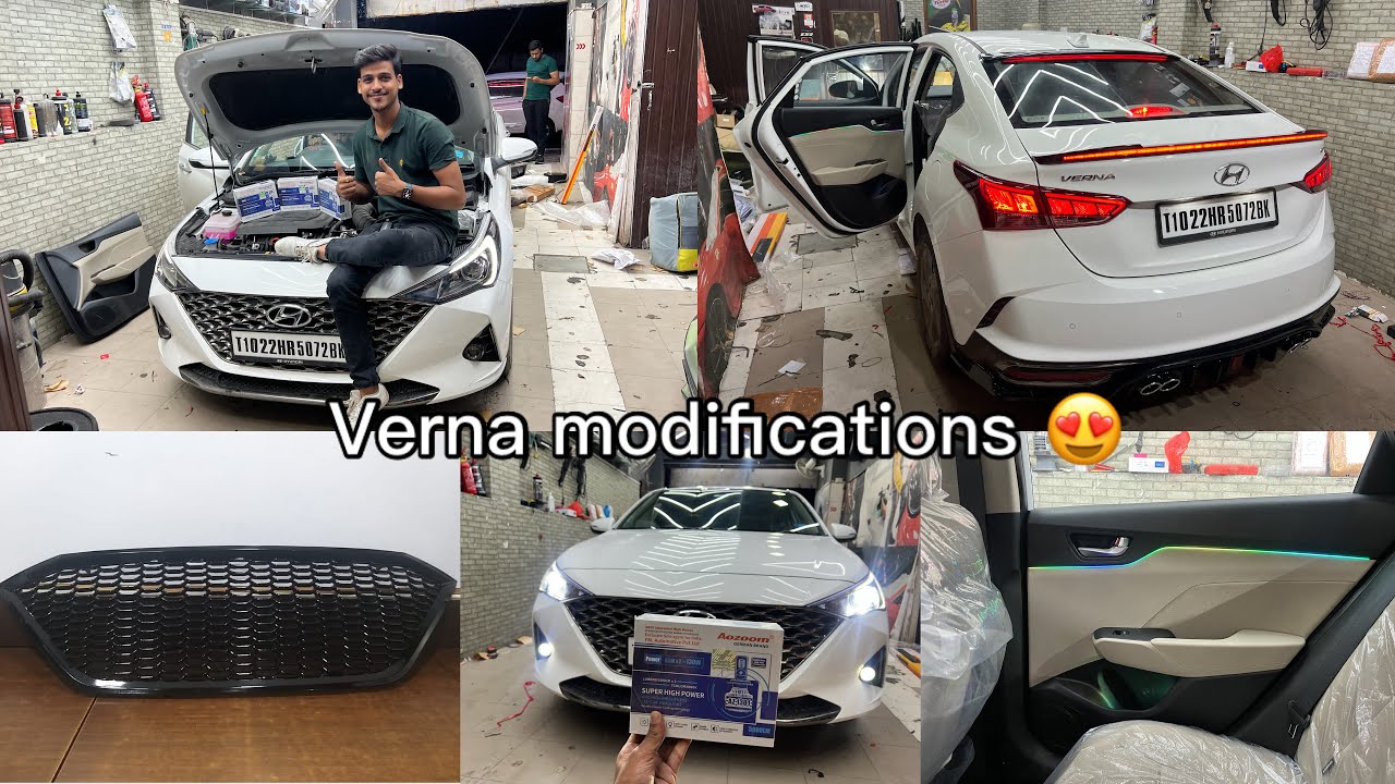 2022 verna sx modified | Roof spoilers for verna | diffuser for verna 2022 | modified verna