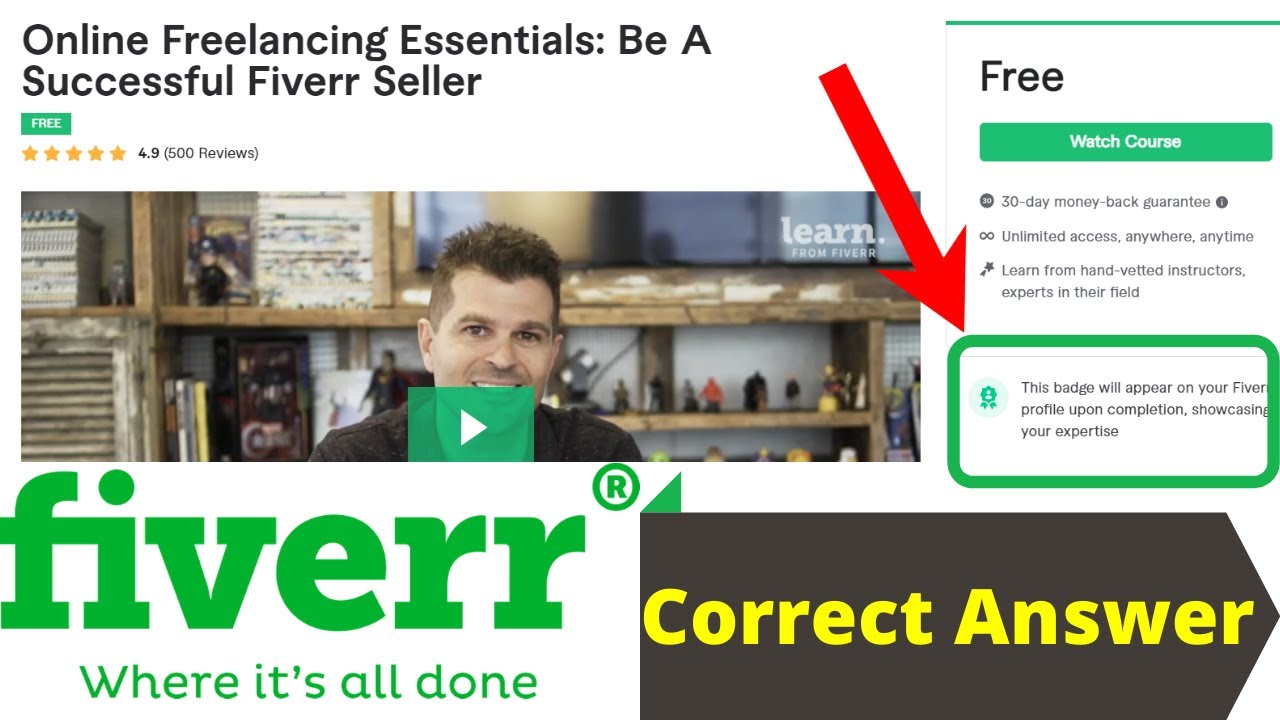 Online Freelancing Essentials: Be A Successful Fiverr Seller Course Answer  |  Fiverr Courses Answer