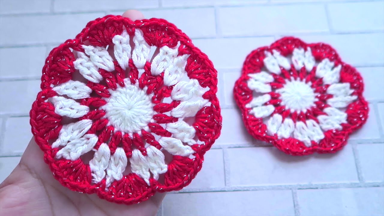 CROCHET TUTORIAL🌼 Mini Carpeta a crochet Motivo de crochet fácil 👍carpeta porta vasos🍷