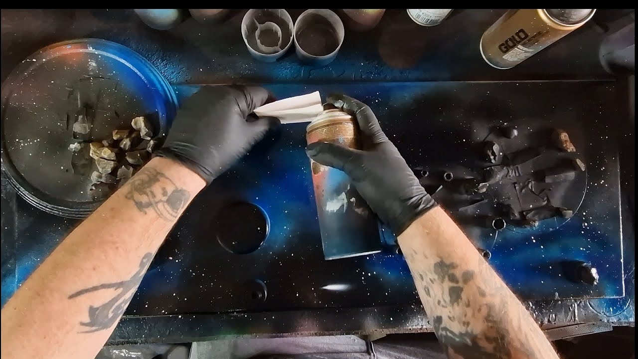Galactic Dreams: Unleashing Cosmic Beauty with Spray Paint Art #galaxyart #sprayart #spraypaintart