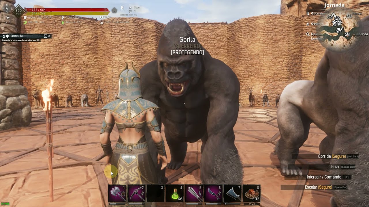 Conan exiles, como conseguir os gorilas, macaco cinza e os ietis