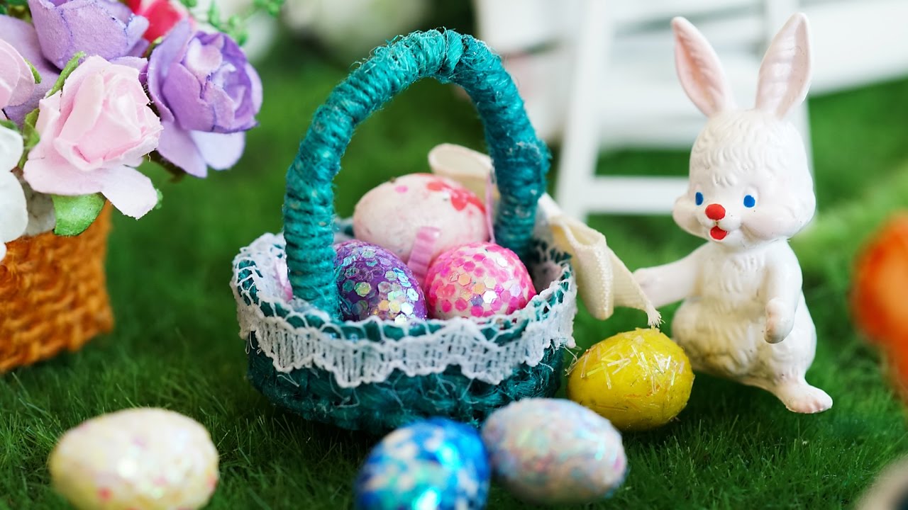 DIY Miniature Easter Egg Basket Tutorial - Nendoroid & Dollhouse accessories