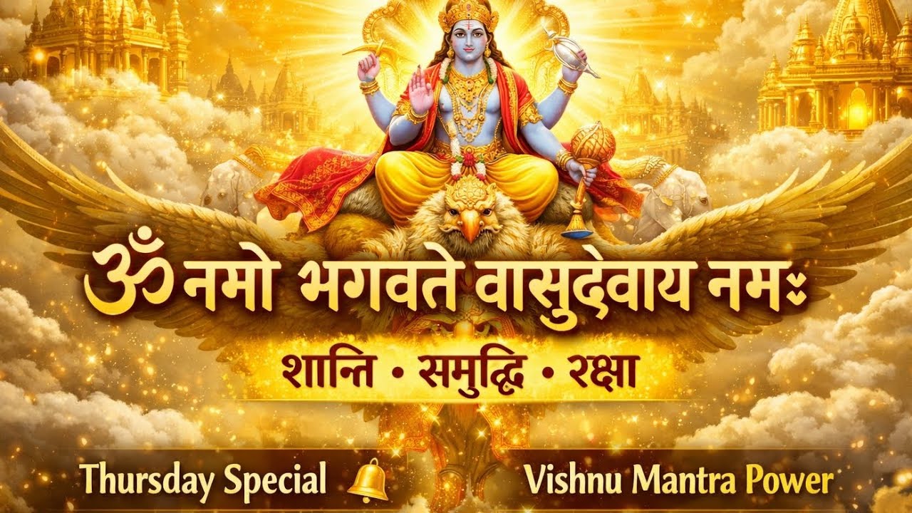 ॐ नमो भगवते वासुदेवाय नमः 🙏 | Vishnu Mantra for Peace, Wealth & Protection | Thursday Special