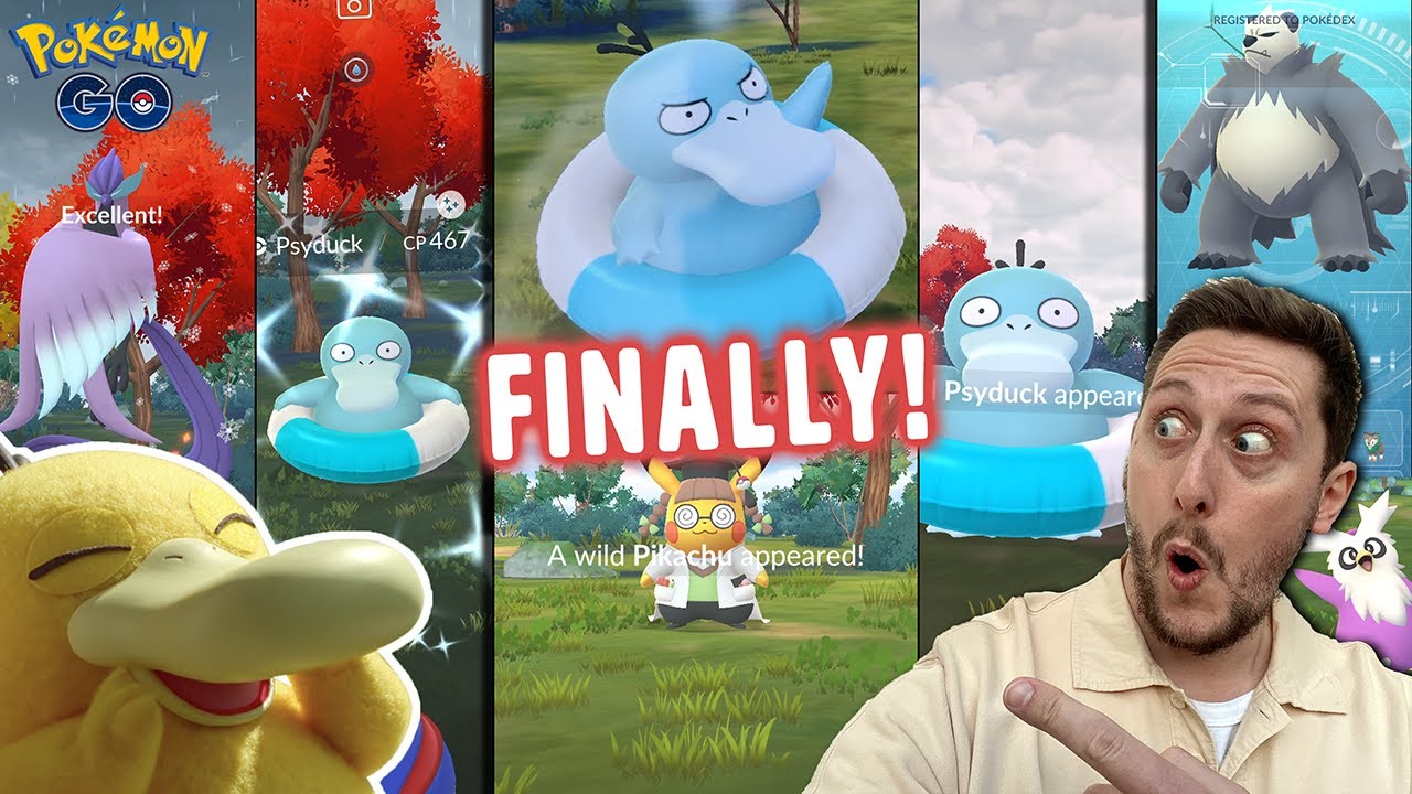 *Shiny Psyduck* Swim Ring AND Super RARE Shiny CAUGHT! We FINALLY Got THIS Rare Pokemon (Pokemon GO)