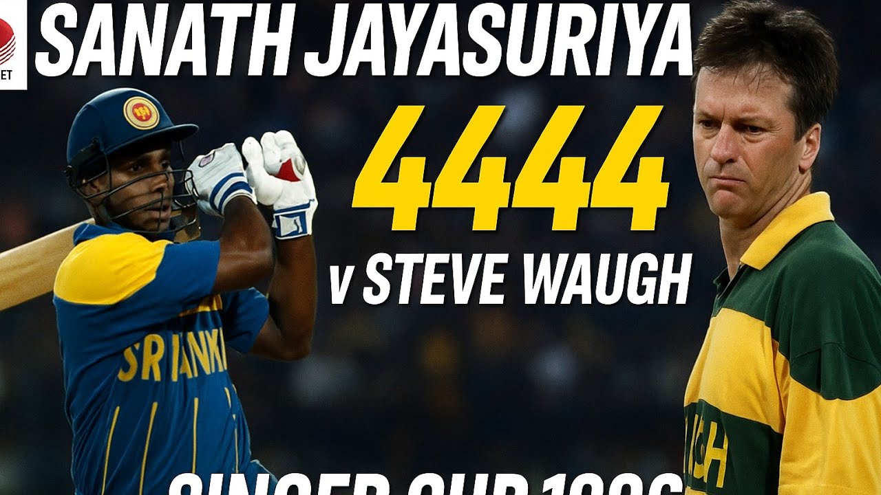 Sanath Jayasuriya Destructive Batting 4️⃣4️⃣4️⃣4️⃣ vs Steve Waugh Over in Colombo | Singer Cup 1996