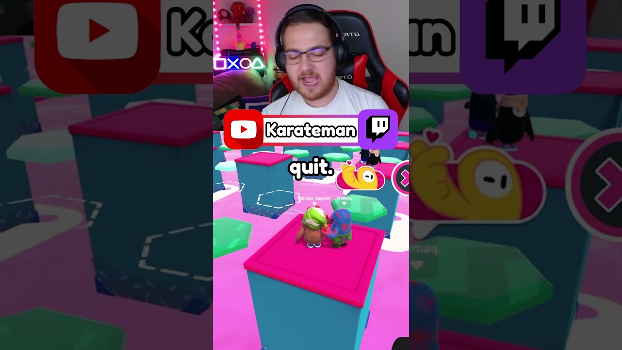 Streamer Rage Quits His Own Tournament #FallGuys #rage #tournament