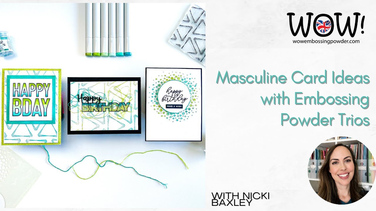 Masculine Card Ideas with Embossing Powder Trios