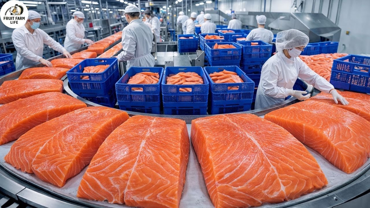 Slicing salmon & making salmon donburi! - Taiwan Food Factory