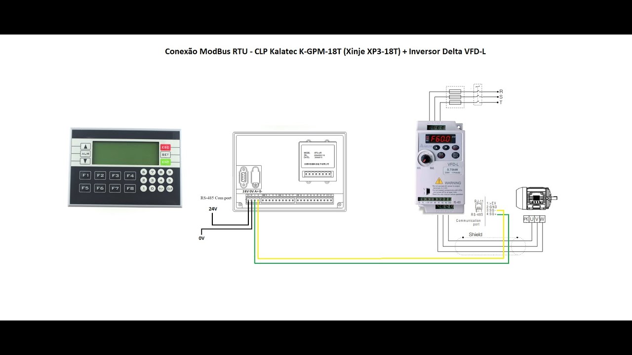 ModBus RTU, Xinje XP3-18T (K GPM-18T) + Inversor Delta VFD-L