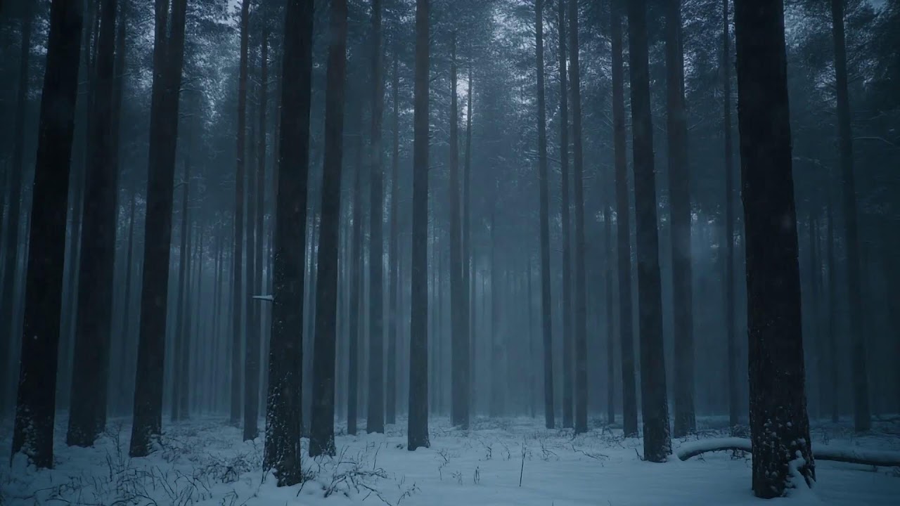 Snowy Forest Night ❄️🌲 | Deep Ambient Sounds for Sleep, Relaxation & Focus (LIVE)