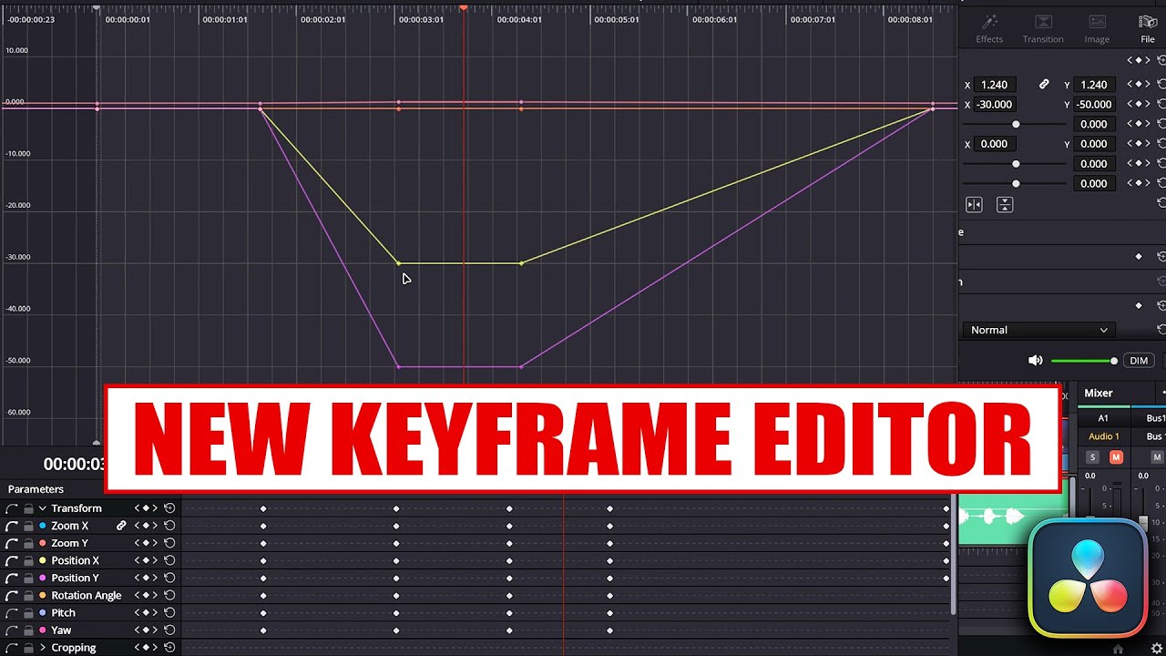 NEW Keyframe Editor in DaVinci Resolve 20 [ How to Use Keyframes Tutorial ]