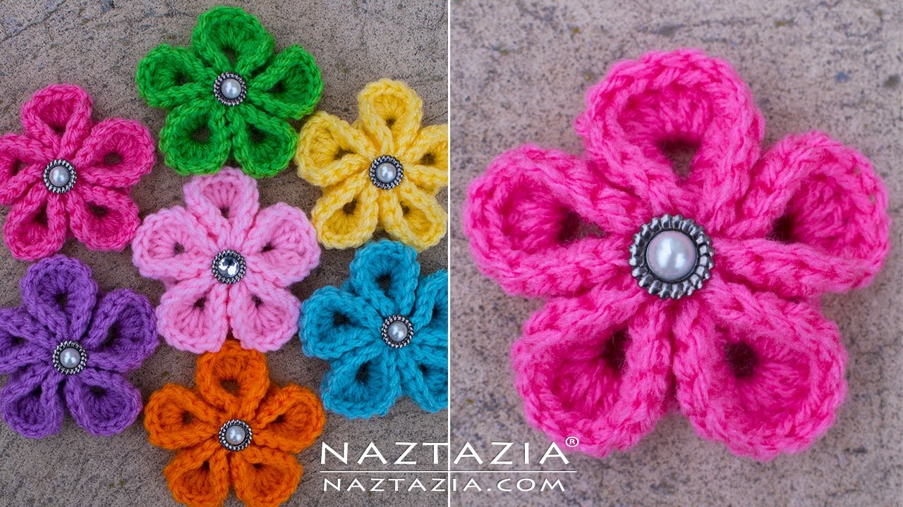 HOW to CROCHET KANZASHI FLOWER - DIY Tutorial for Flowers of Japan