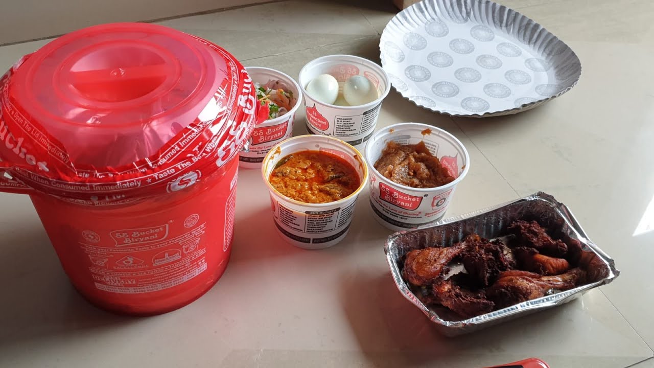 Unboxing SS Hyderabad Bucket Biryani Combo | 4K Video | Value for Money