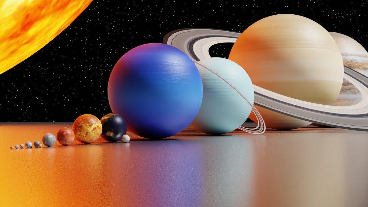 Solar system 3D Size Comparison With Moons | 3D Animation!!
