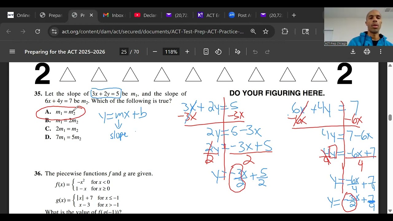 Official New Enhance ACT Practice Test 2 - Math - part 2 - #33-45