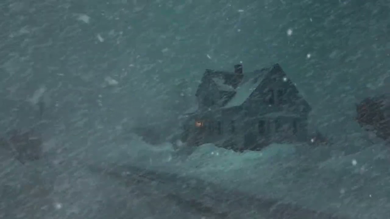 Winter Night Blizzard Sounds for Sleep | Cold Wind and Snowfall (No Ads)
