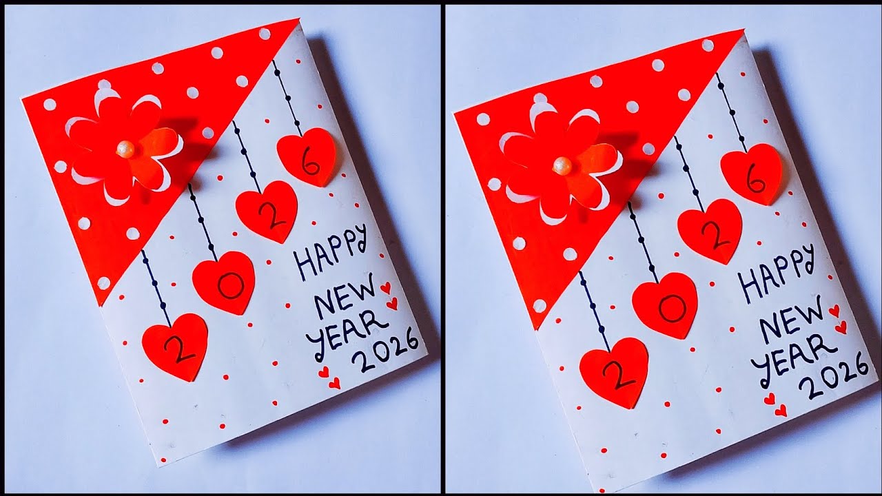Happy New Year Card 2026 / DIY Handmade New Year Greeting Card / How To Make New Year Card #craft 