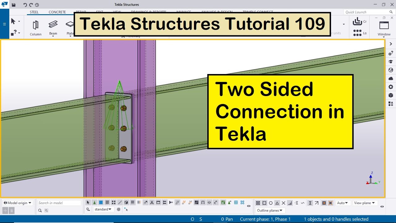 Tekla Structures Tutorial 109 | Two Sided Connection in Tekla