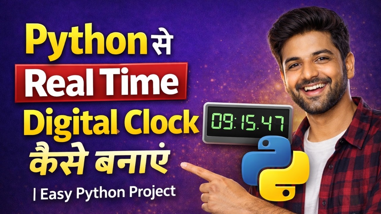 Python से Real Time Digital Clock कैसे बनाएं ⏰ | Easy Python Project