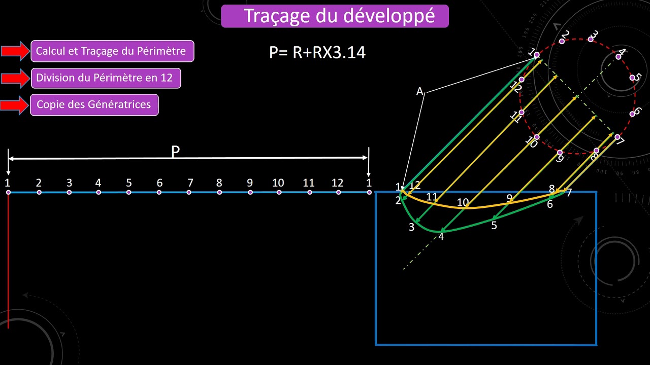 Tra&ccedil;age du piquage de deux cylindres de diam&egrave;tre diff&eacute;rents a 45&deg; et d&eacute;saxes