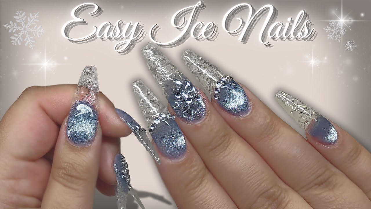 °⋆.࿔*⁺⭑˚❅⋆ ASMR | Cracked Ice Nails 🧊 ₊˚✧ ﾟ. | Winter Nails | Gel X ⋆❅˚⭑⁺*࿔.⋆°