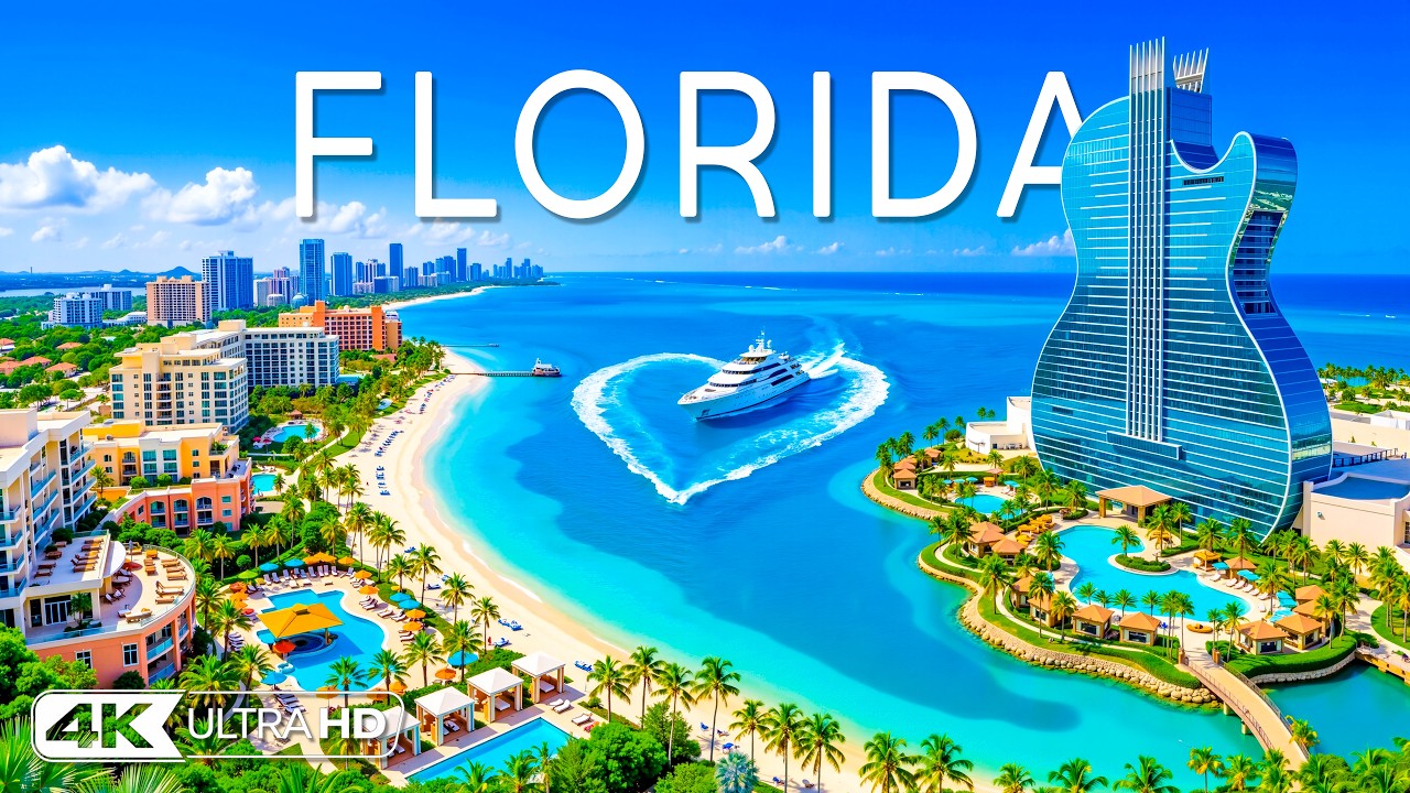 [4K] Florida 🇺🇸 Pristine Miami Beach, Biscayne Bay & Coastal Landscapes