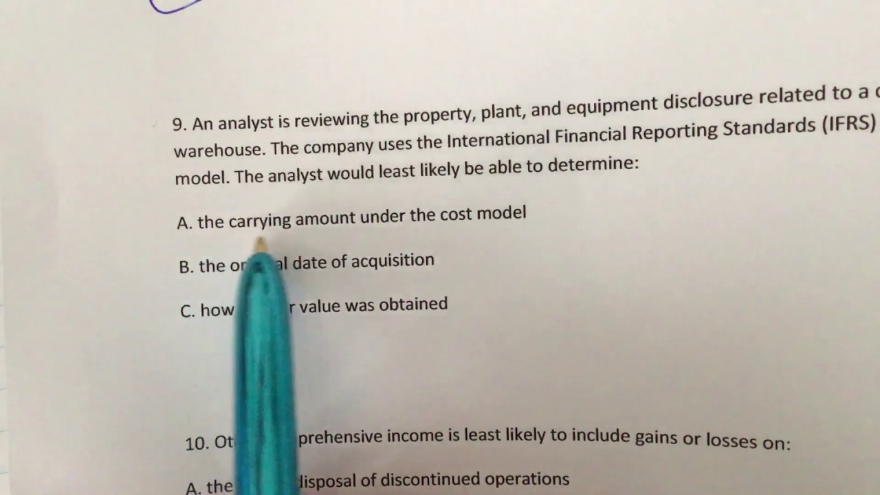 CFA Level 1 Practice  Mock Exam Questions Financial Reporting And Analysis Part 1