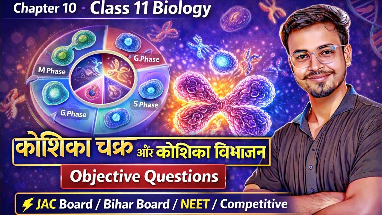 Class 11 Biology 🧬| कोशिका चक्र और कोशिका विभाजन 🔄 | Objective Questions (Part-2) 📝 |Vidyakul Vision