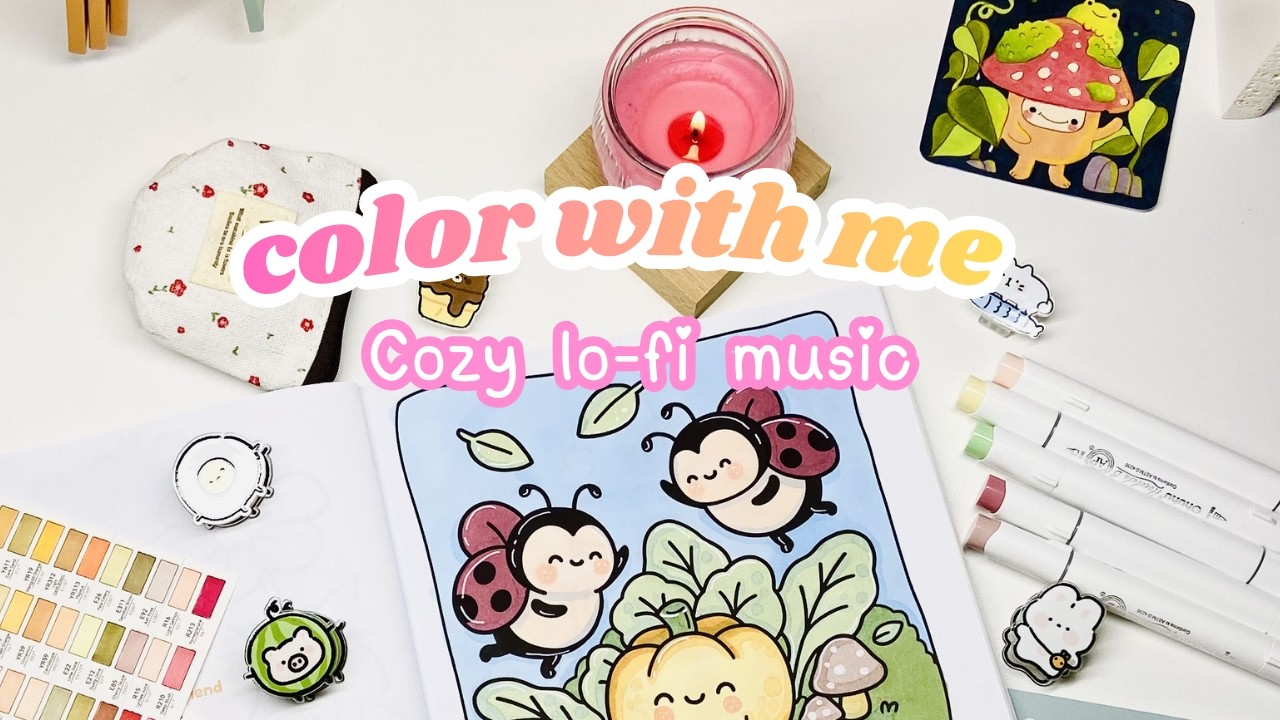 ✿🎶 Cozy Lofi Music|Relaxing Korean Lo-Fi Music| 20 Min Color With Me  #colorwithme #lofimusic
