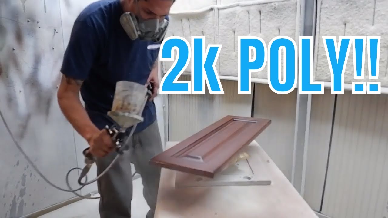 Cabinet refinishing using 2K poly