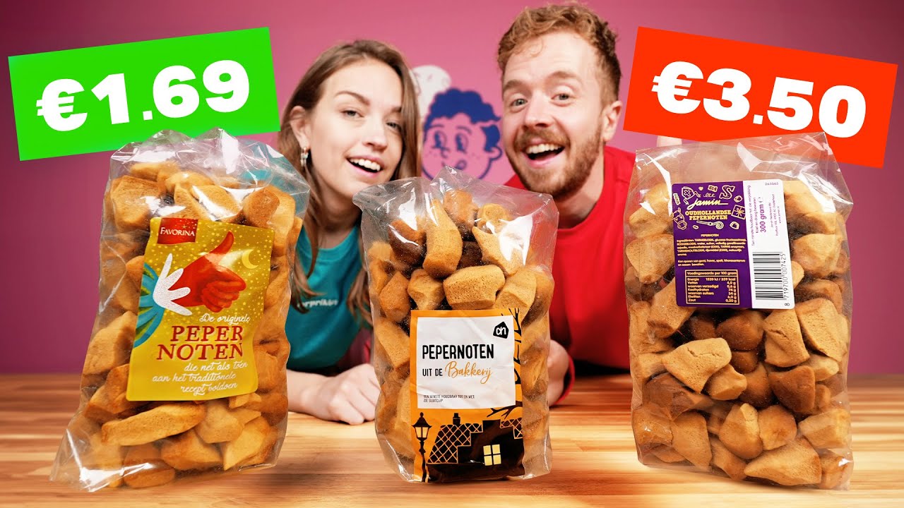 Alle PEPERNOTEN uit de SUPERMARKT vergelijken! 😍 o.a. Albert Heijn, Lidl & Jamin