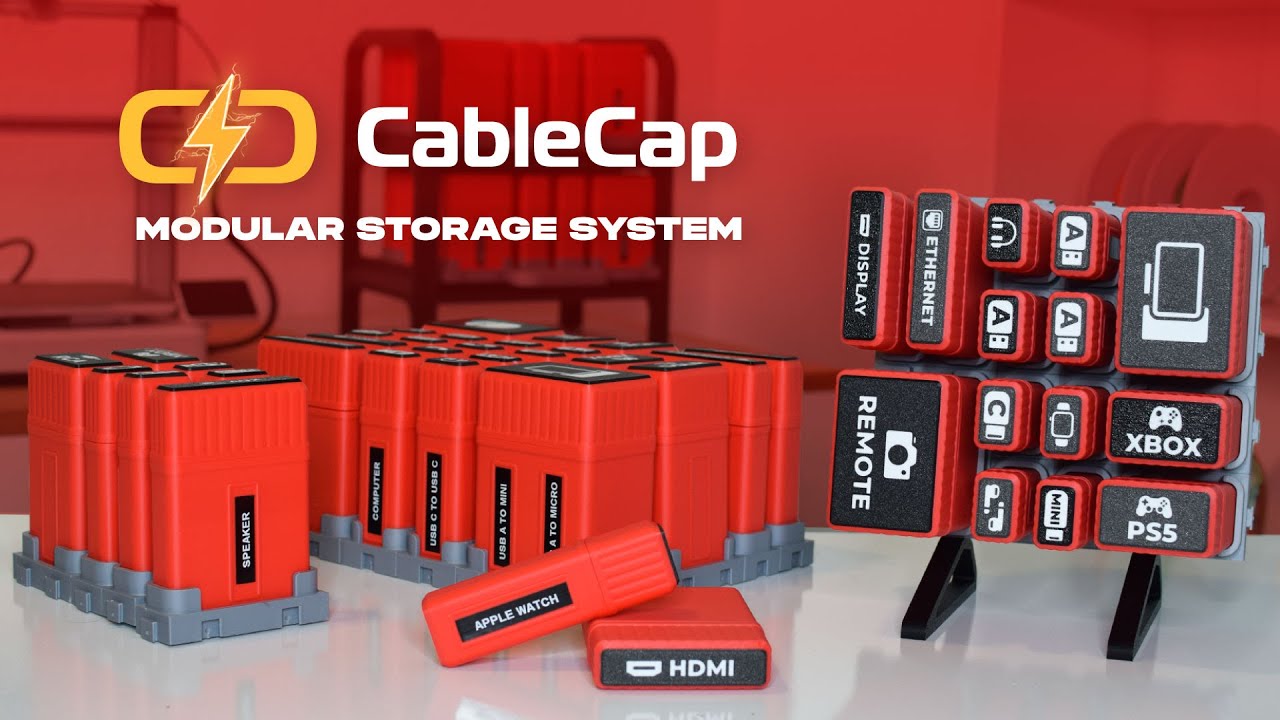 Cable Cap | 3D Printable Modular Cable Organizing System