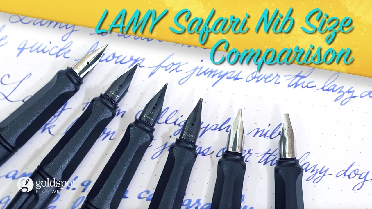 Сравнение размеров перьев перьевых ручек Lamy Safari