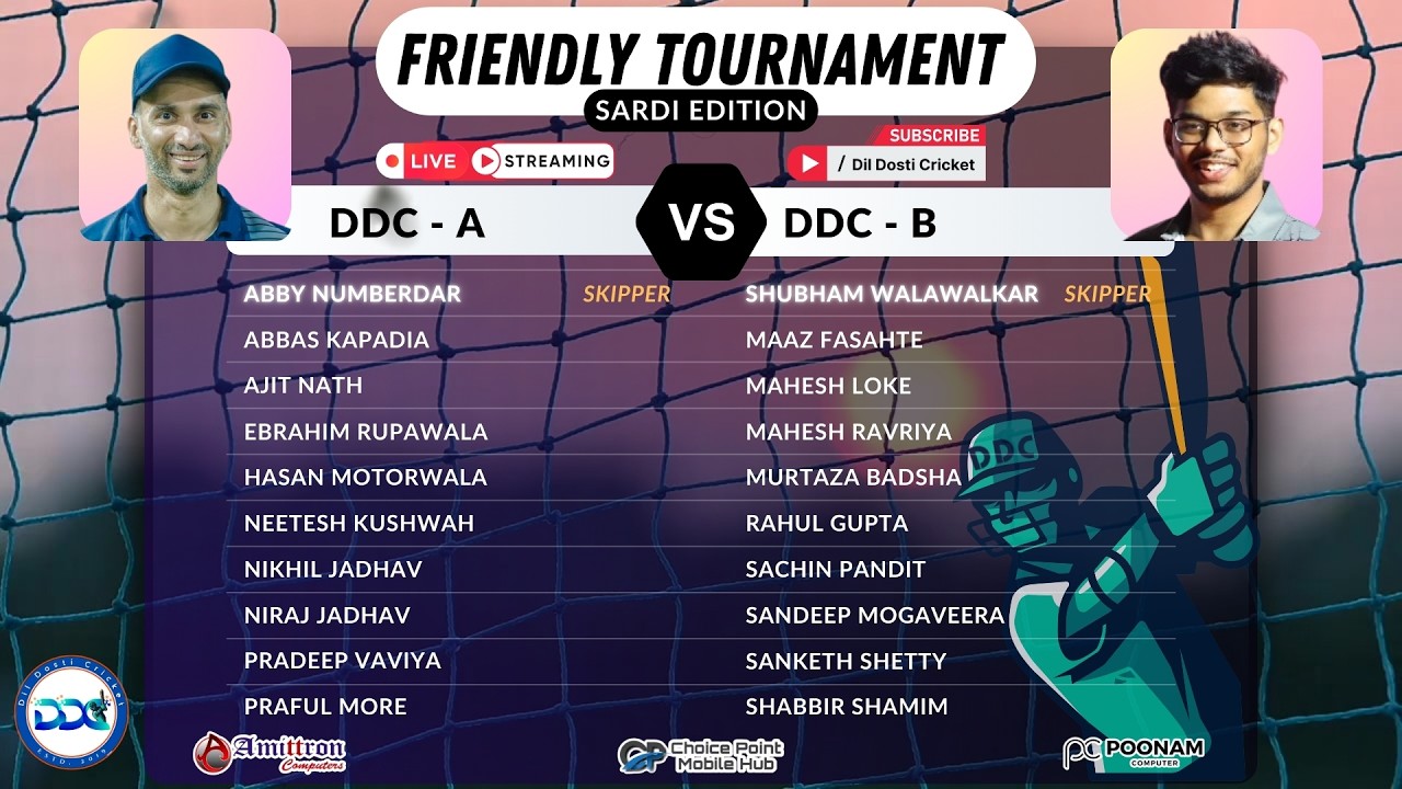 DDC - A vs DDC - B | 26-Feb-26 | DDC Friendly Tournament - Sardi Edition | Live Cricket Match 3