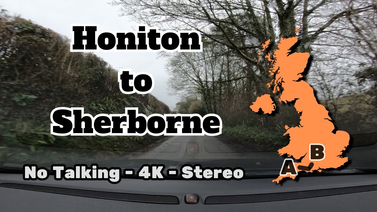 Country Lane Madness | Honiton to Sherborne | 4K Stereo Driving ASMR | No Talking Rainy Hypnosis