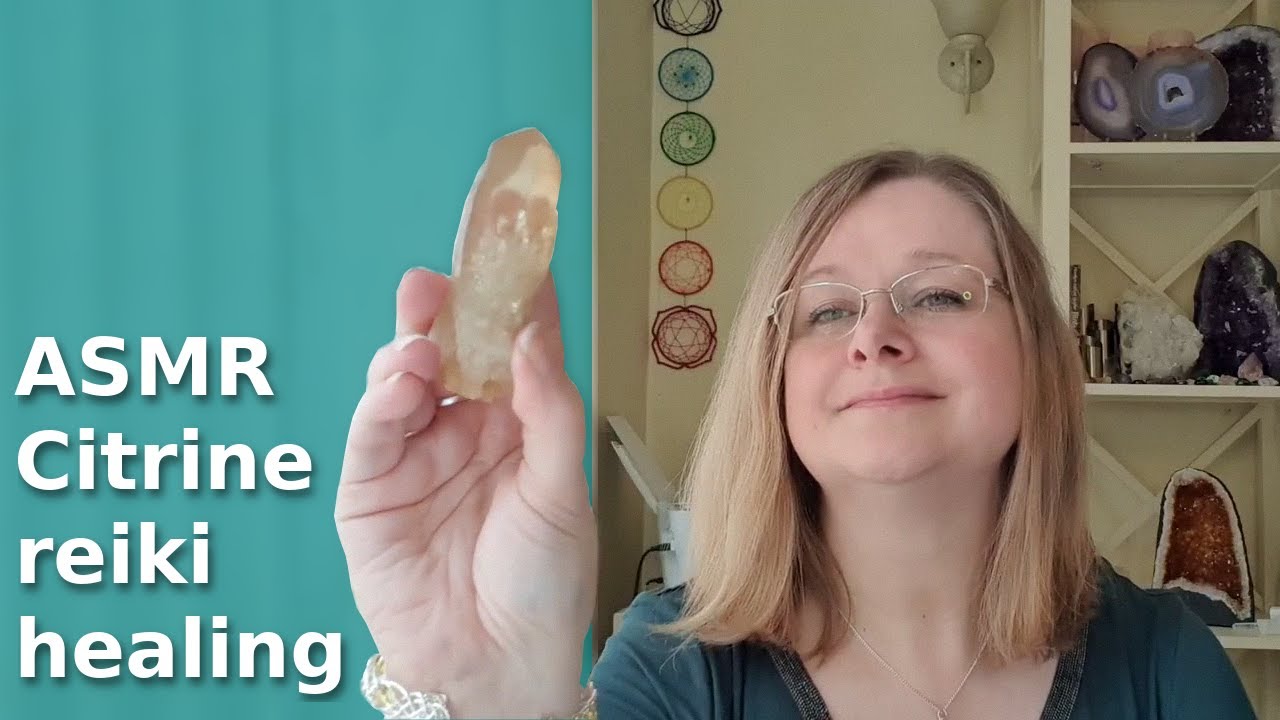 ASMR Reiki (No talking) for Money. Citrine crystal healing. Smudging