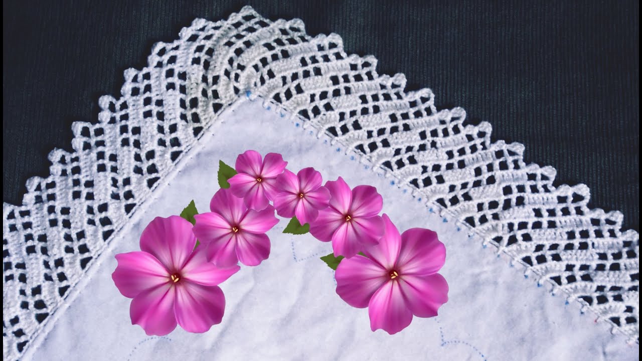 PUNTILLA NUM 521 PARA SERVILLETAS GRANDES#crochet #arte #parati #manualidades #tejidos #servilletas