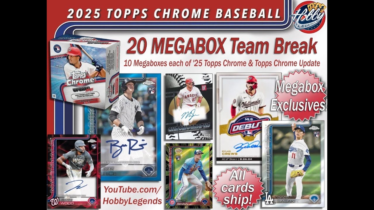 2025 Topps CHROME + UPDATE (20 MEGABox) TEAM Break #3 eBay Live 01/22/26