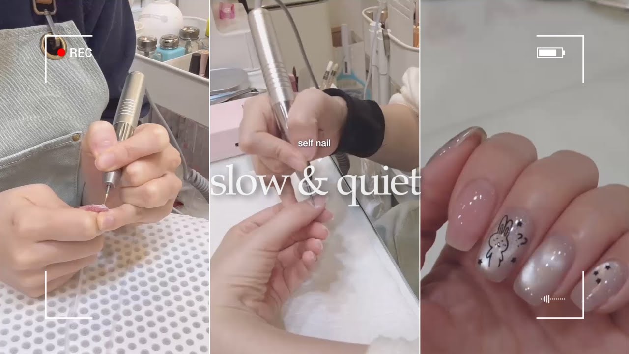 셀프네일 | 조용히 차분하게 즐기는 셀프네일 (ASMR • 비트추천 • 드릴케어 • 니퍼케어 • 자석네일 • 스티커아트)