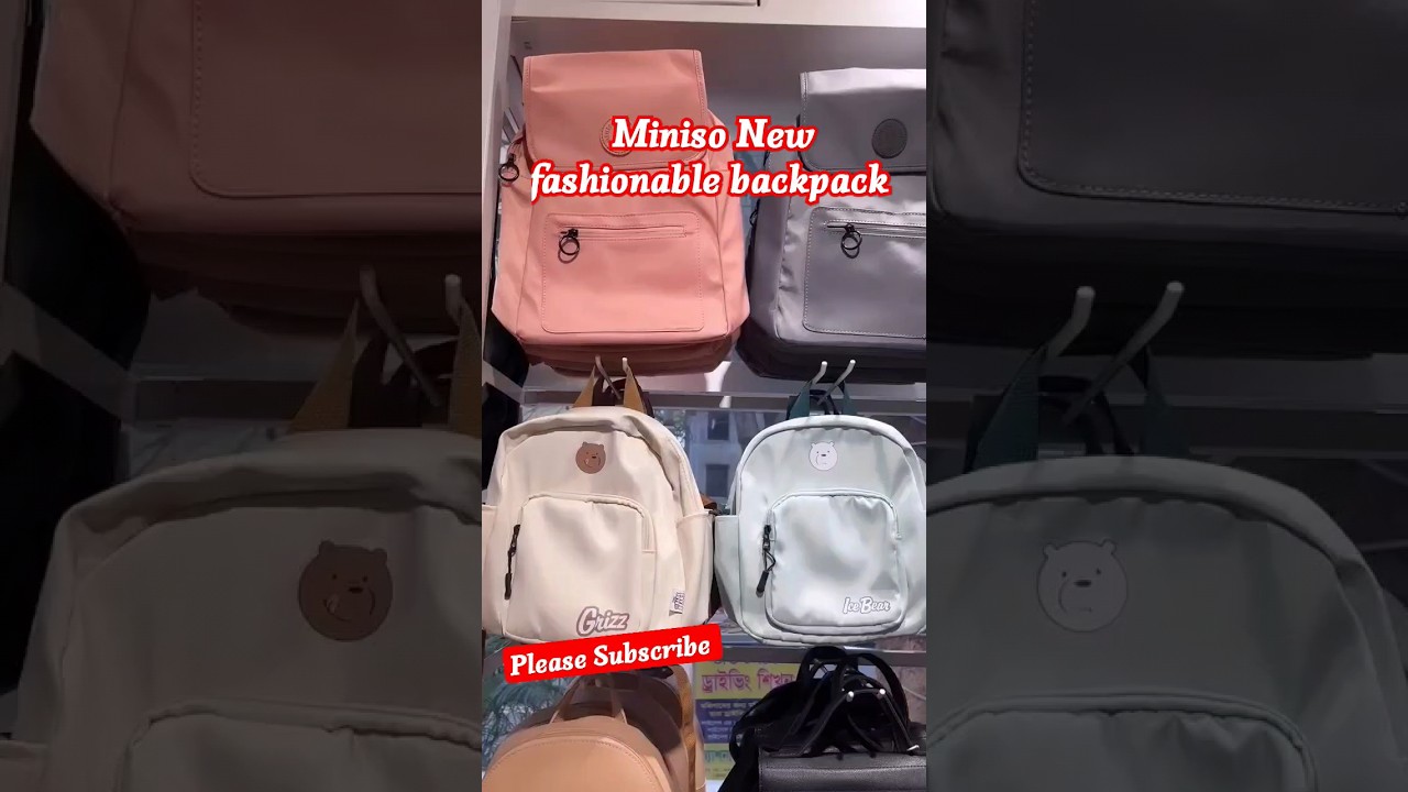 Miniso New womens fashionable backpack 🎒 #miniso #viral #aesthetic #viralvideo #shorts #shortvideo