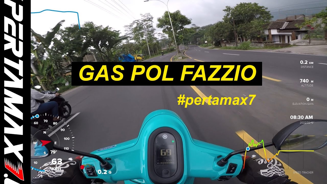 REVIEW Top Speed Yamaha Fazzio Hybrid Cyan Salatiga VS GPS Gopro Hero 5 Black 