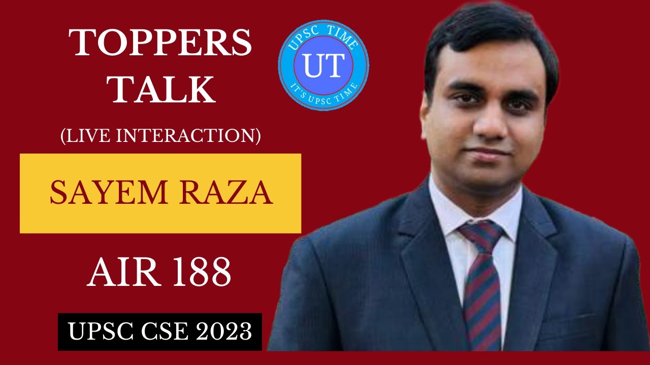 UPSC Topper Sayem Raza (AIR 188) Live Interaction l Toppers Talk l UPSC TIME