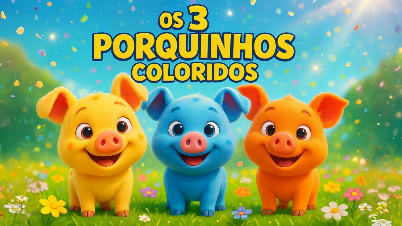 Os 3 Porquinhos Coloridos – Música Infantil Divertida | Fazendinha Musical