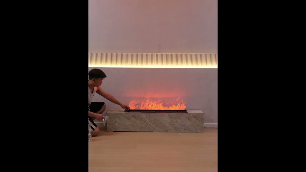 how to manual Operation  and button operation water vapor fireplace