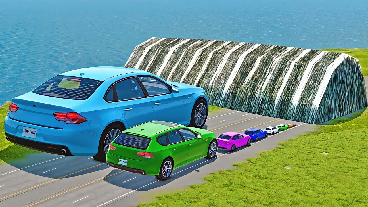 Cars vs Massive Speed Bumps - BeamNG.Drive