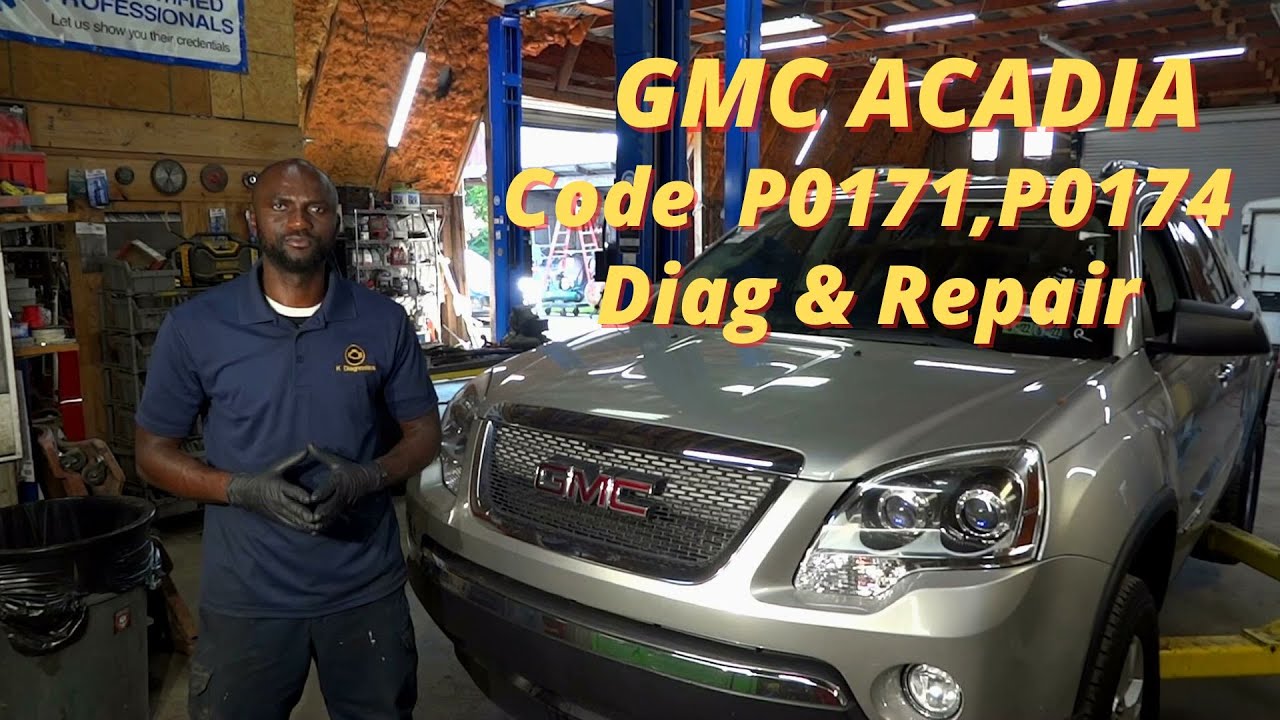 GMC ACADIA Check Engine Light On! P0171, P0171 & P0300 DTCs, System Too Lean Bank 1 Diag & Repair