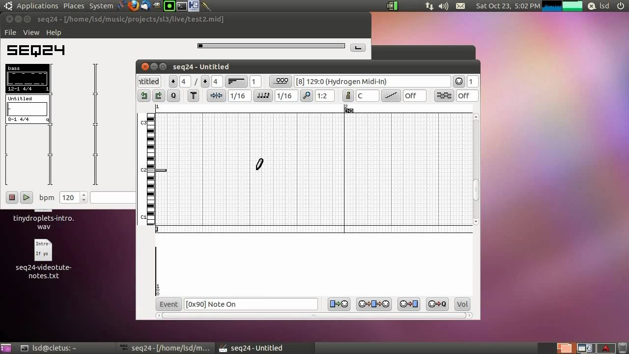 Linux music tutorial: seq24, part 1