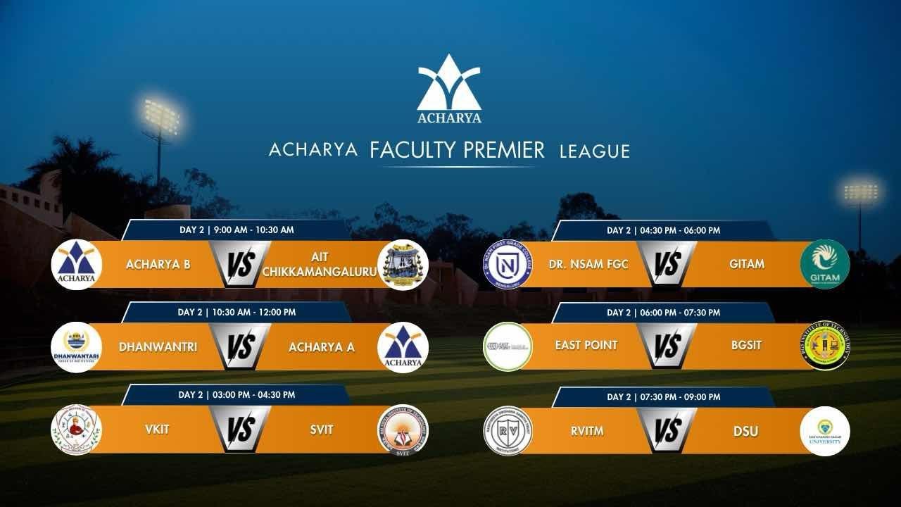 Acharya Faculty Premier League (3) 2026 - Day 2